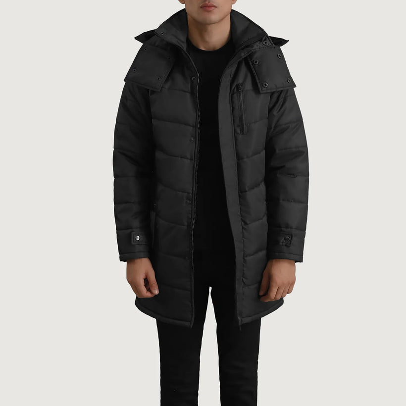 Moore E zezë Hooded Parka për Meshkuj