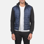 
Nashville E tegelisur Blu Windbreaker Xhaketë Lëkure për Meshkuj in Blue & Black Nylon (Torso) &Amp; Knitted Fabric (Sleeves) - Pamje ballore dhe siluetë e përshtatur | Bli online