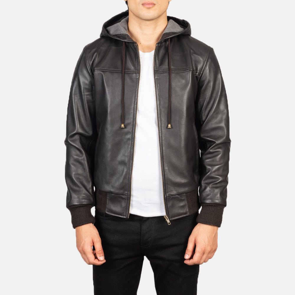 
Nintenzo Xhaketë Bomber Lëkure për Meshkuj – alternate product view 1