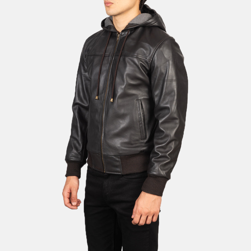 
Nintenzo Xhaketë Bomber Lëkure për Meshkuj – alternate product view 2