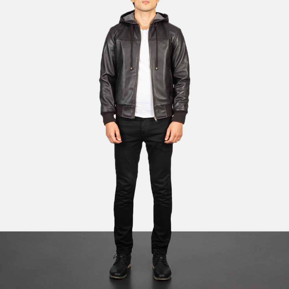 
Nintenzo Xhaketë Bomber Lëkure për Meshkuj – alternate product view 3