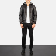 
Nintenzo Xhaketë Bomber Lëkure për Meshkuj – alternate product view 3