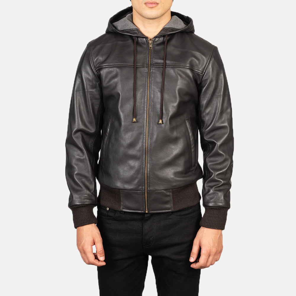 
Nintenzo Xhaketë Bomber Lëkure për Meshkuj – alternate product view 4