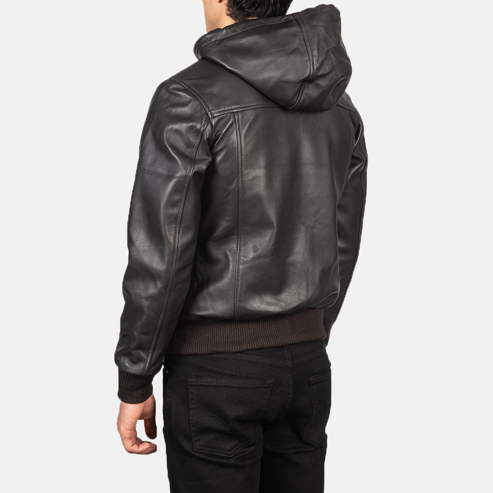 
Nintenzo Xhaketë Bomber Lëkure për Meshkuj – alternate product view 5