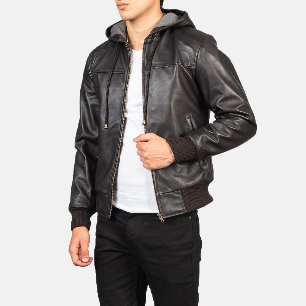 
Nintenzo Xhaketë Bomber Lëkure për Meshkuj – alternate product view 6