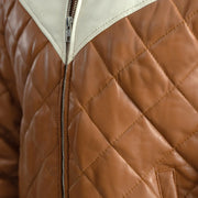 
Norman Xhaketë Lëkure Kafe e çelët Puffer Xhaketë Lëkure për Meshkuj – alternate product view 6