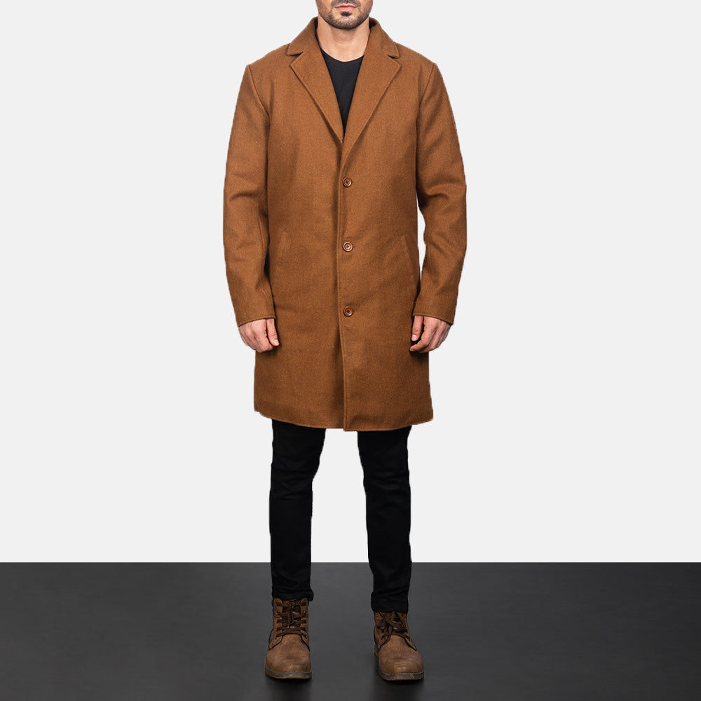 
Petrillo Khaki Wool Single Breasted Pallto Lëkure për Meshkuj in Khaki Synthetic Wool - Pamje ballore dhe siluetë e përshtatur | Bli online