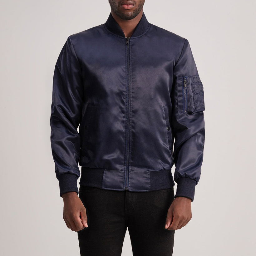 Quinton MA-1 Blue Xhaketë bomber lëkure për meshkuj