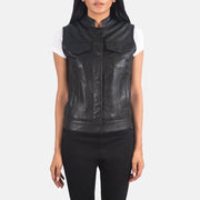 
Rayne Moto E zezë Jelek Lëkure për Femra in Black Sheepskin Leather - Pamje ballore dhe siluetë e përshtatur | Bli online