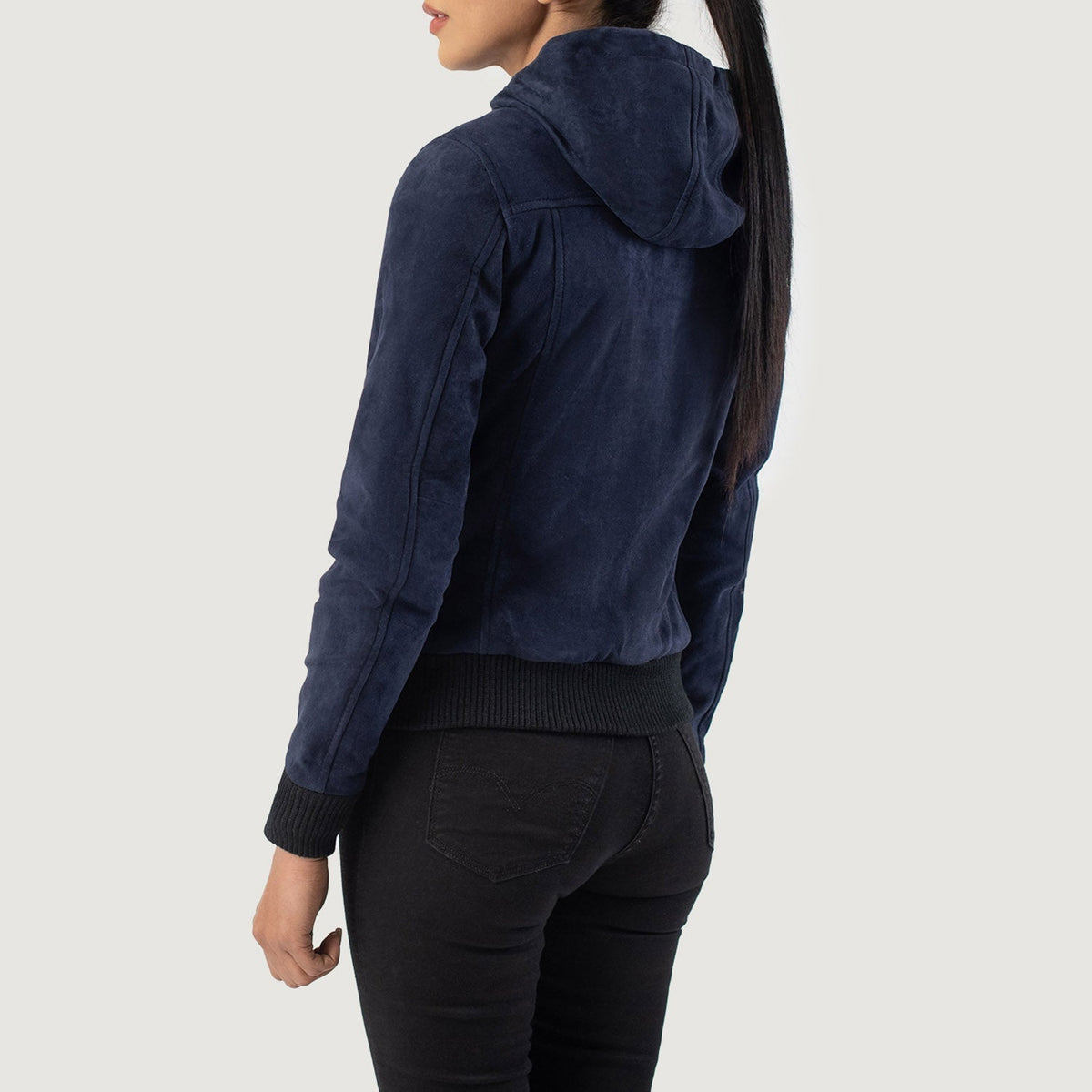 
Rebella Hooded Xhaketë Bomber Lëkure për Femra – alternate product view 5