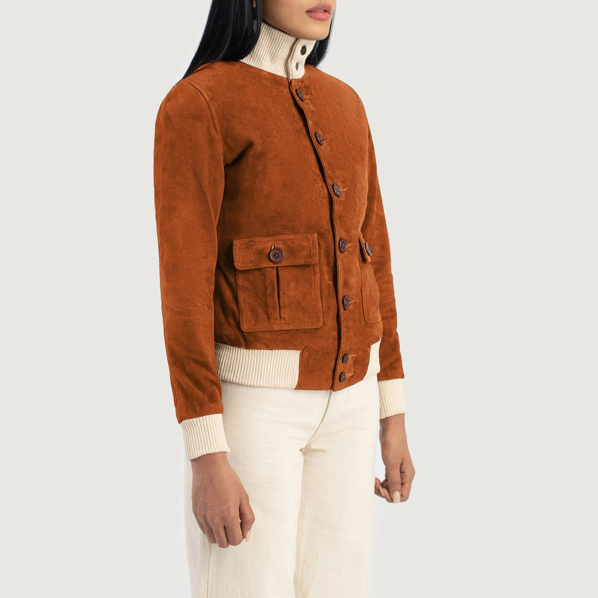 
Sasha A1 Xhaketë Bomber Lëkure për Femra – alternate product view 2