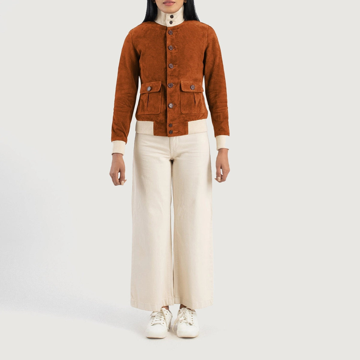 
Sasha A1 Xhaketë Bomber Lëkure për Femra – alternate product view 3