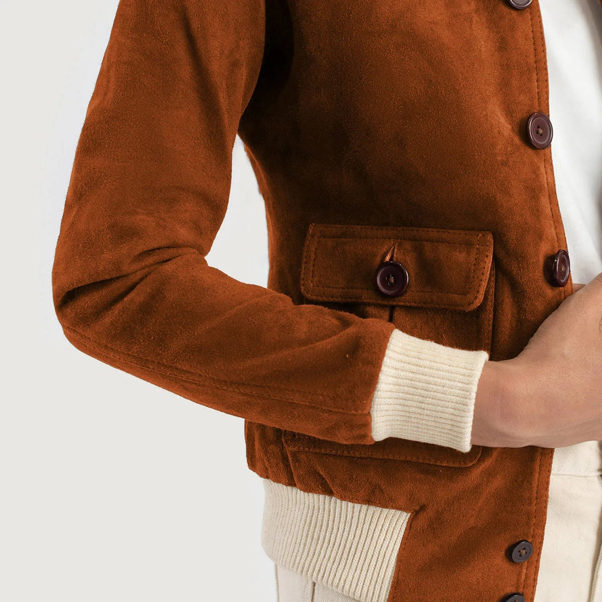
Sasha A1 Xhaketë Bomber Lëkure për Femra – alternate product view 6