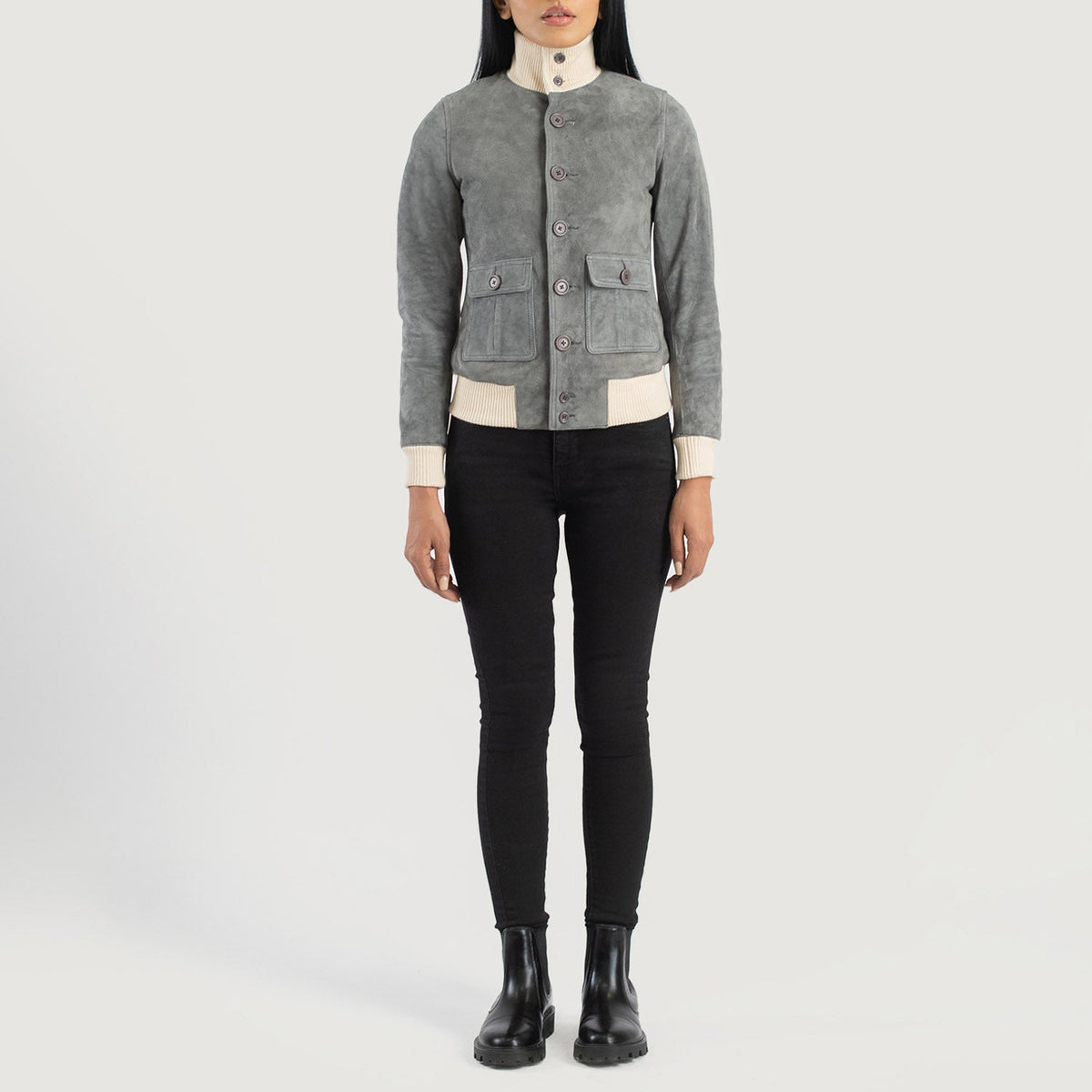 
Sasha A1 Xhaketë Bomber Lëkure për Femra – alternate product view 3
