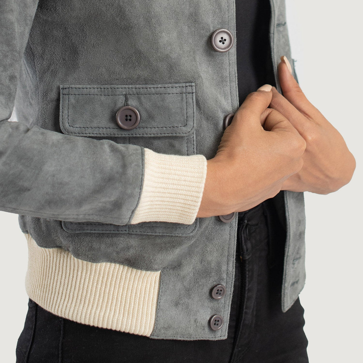 
Sasha A1 Xhaketë Bomber Lëkure për Femra – alternate product view 6