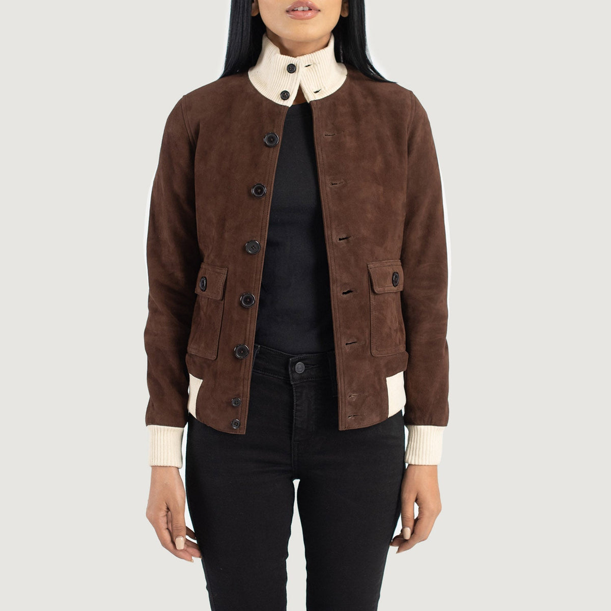 
Sasha A1 Xhaketë Bomber Lëkure për Femra – alternate product view 1