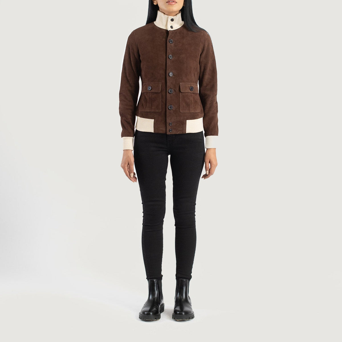 
Sasha A1 Xhaketë Bomber Lëkure për Femra – alternate product view 3