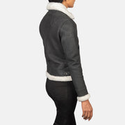 
Sherilyn B-3 E zezë Xhaketë Bomber Lëkure për Femra – alternate product view 5