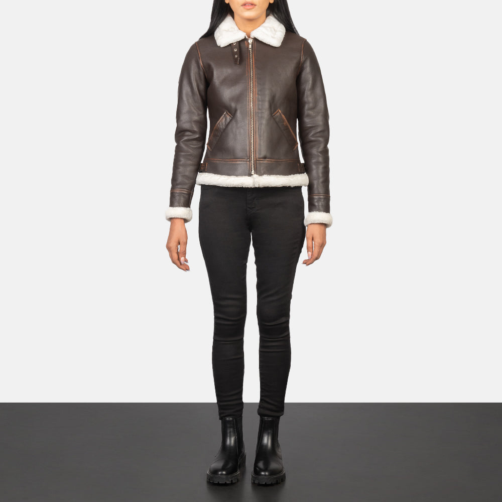 
Sherilyn B-3 E zezë Xhaketë Bomber Lëkure për Femra – alternate product view 3
