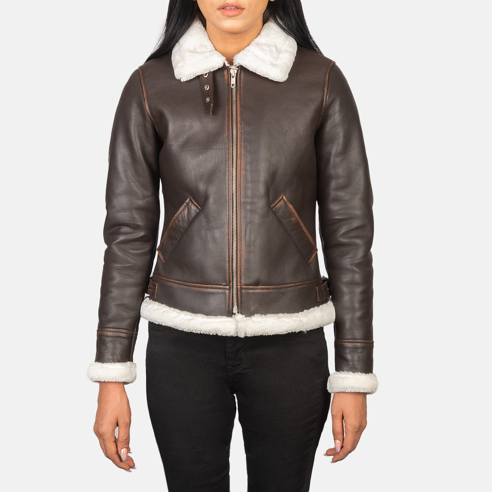 
Sherilyn B-3 E zezë Xhaketë Bomber Lëkure për Femra – alternate product view 4