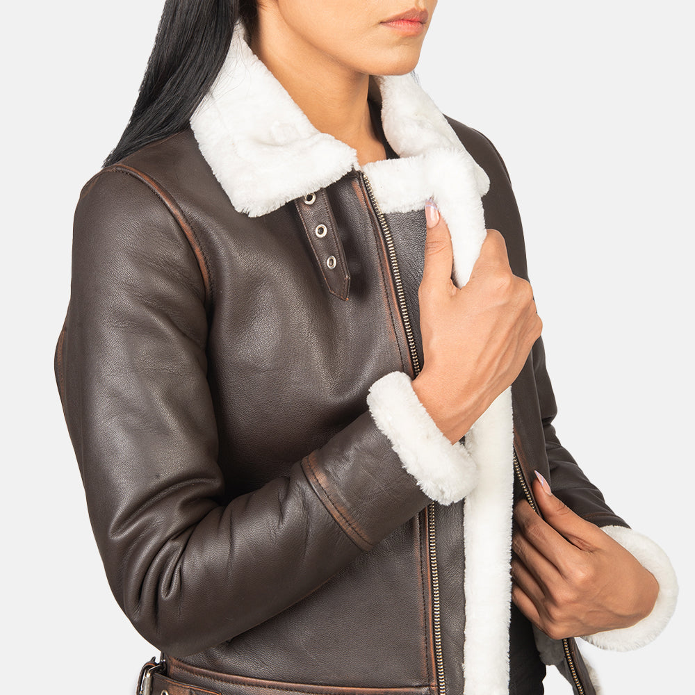 
Sherilyn B-3 E zezë Xhaketë Bomber Lëkure për Femra – alternate product view 6