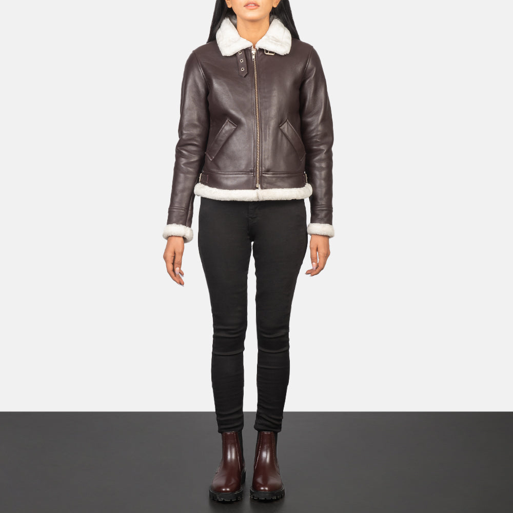 
Sherilyn B-3 E zezë Xhaketë Bomber Lëkure për Femra – alternate product view 3