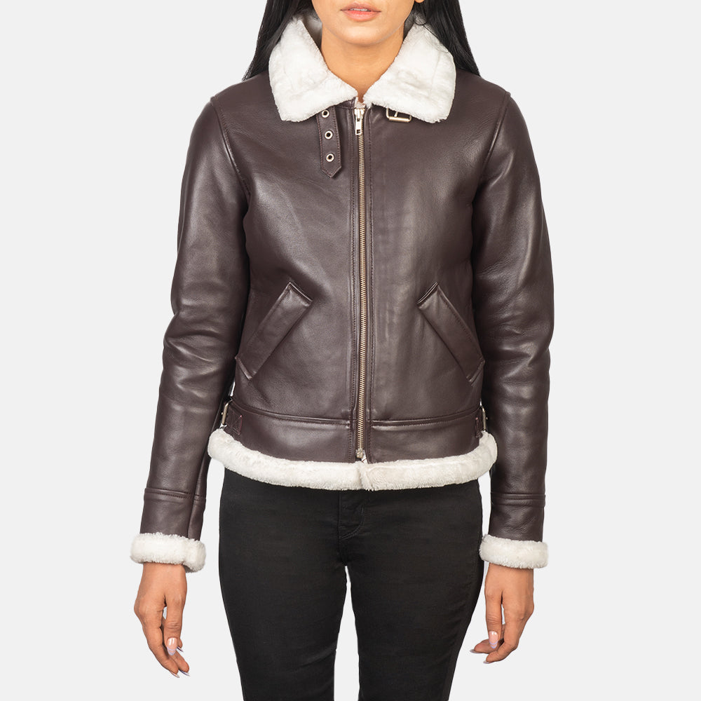 
Sherilyn B-3 E zezë Xhaketë Bomber Lëkure për Femra – alternate product view 4