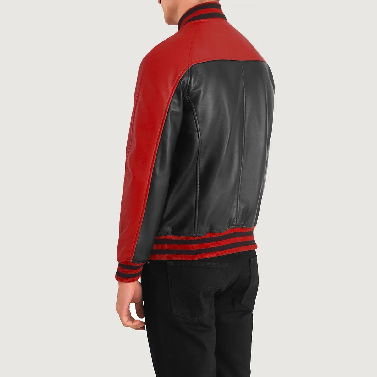 
Terrance E zezë Varsity Xhaketë Lëkure për Meshkuj – alternate product view 4