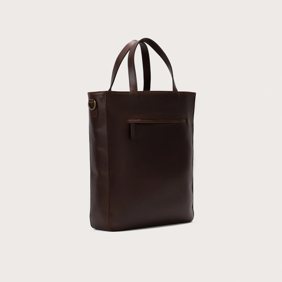 
The Poet Vintage Brown Leather Tote Bag For Men & Women - Profil anësor i strukturuar me thellësi dhe vëllim