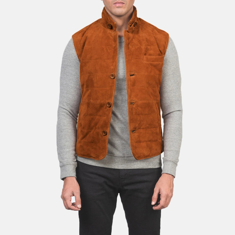 Tony Kafe Suede Vest për meshkuj