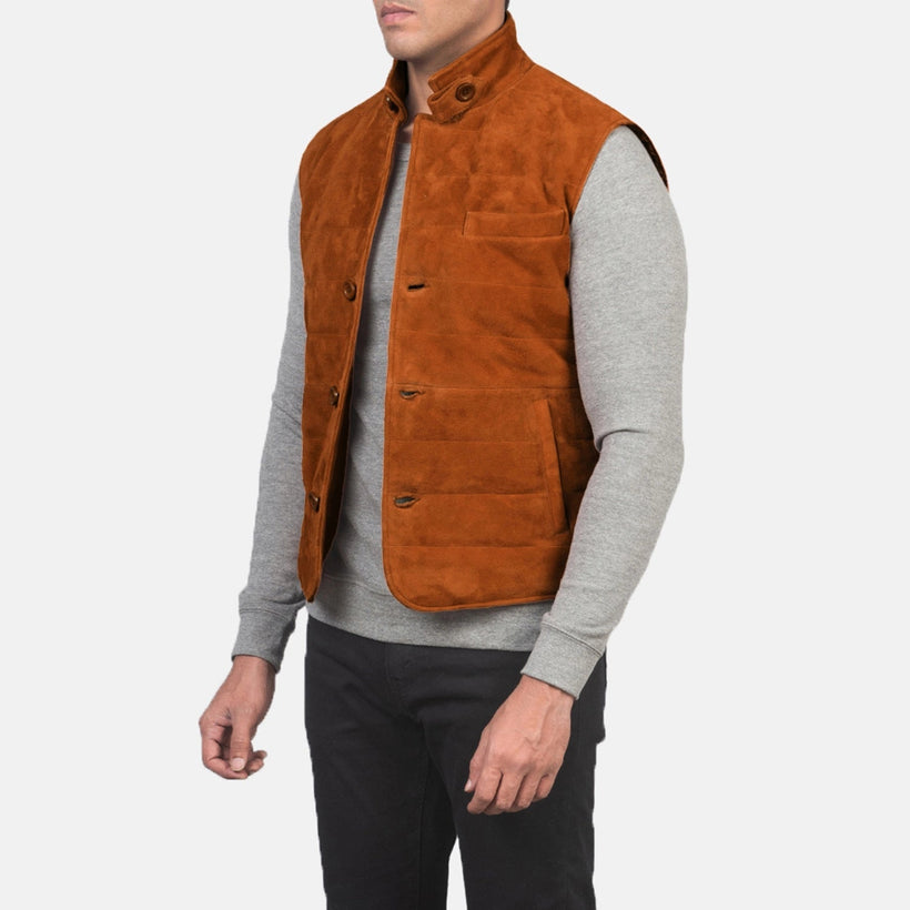 Tony Kafe Suede Vest për meshkuj