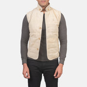 
Tony Off-White Suede Vest për Meshkuj për Meshkuj in Off-White Goatskin Suede - Pamje ballore dhe siluetë e përshtatur | Bli online