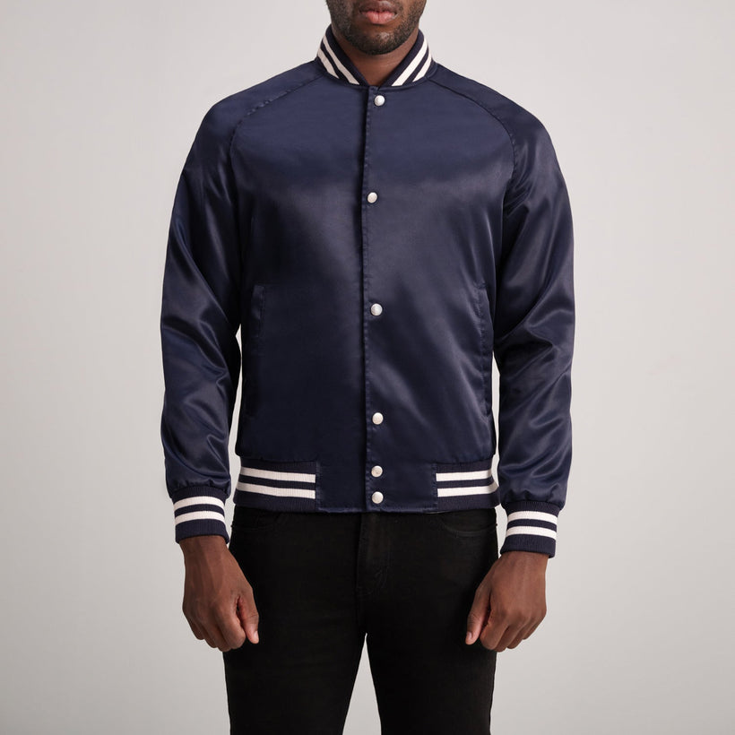 Xander Blue Varsity Xhaketë lëkure për meshkuj