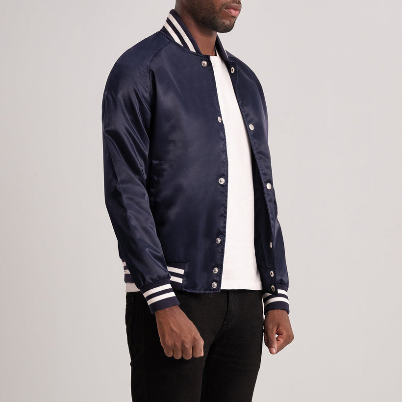 Xander Blue Varsity Xhaketë lëkure për meshkuj