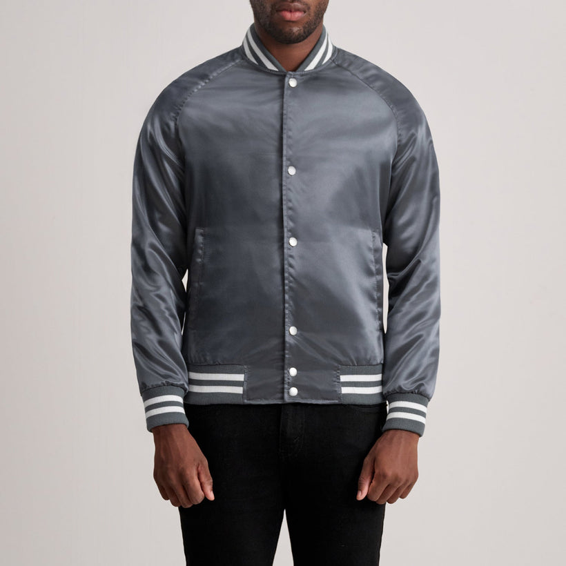 Xander Grey Varsity Xhaketë lëkure për meshkuj