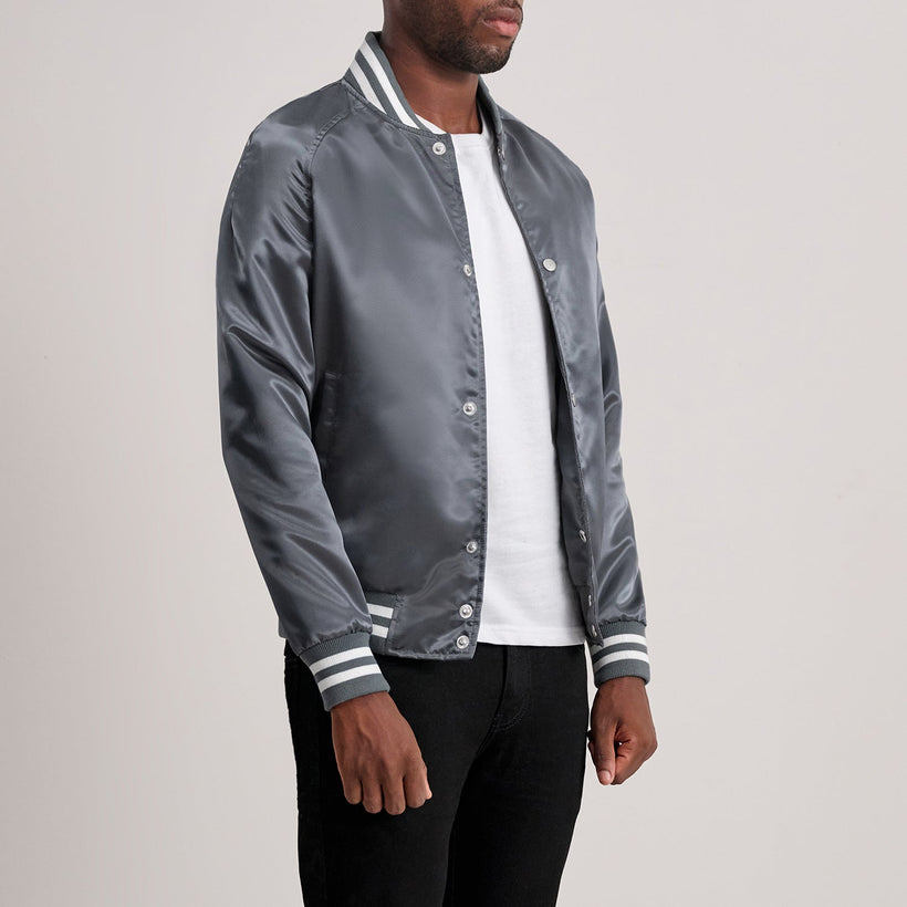 Xander Grey Varsity Xhaketë lëkure për meshkuj