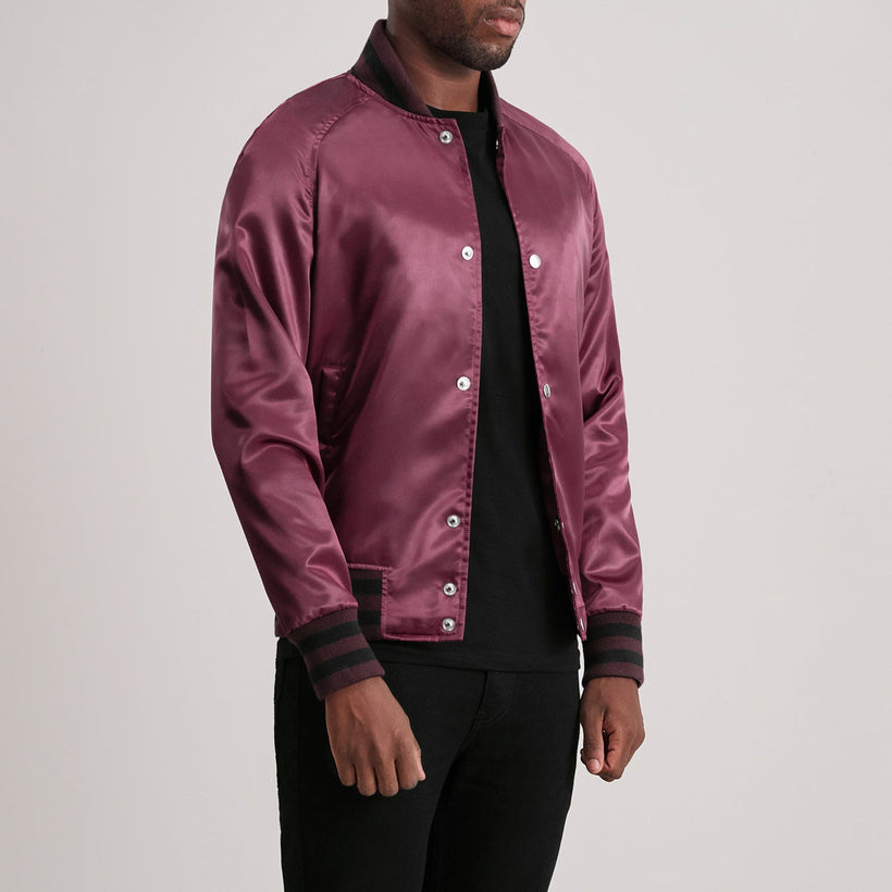 Xander Maroon Varsity Xhaketë lëkure për meshkuj
