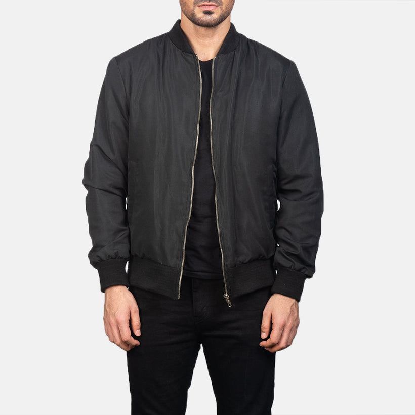 Zack E zezë Xhaketë bomber lëkure për meshkuj