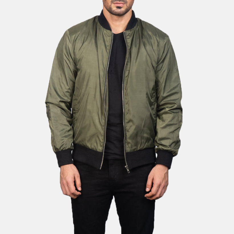 Zack Green Xhaketë bomber lëkure për meshkuj